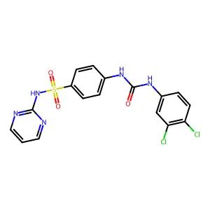 1-(3,4-dichlorophenyl)-3-[4-(pyrimidin-2-ylsulfamoyl)phenyl]urea structure