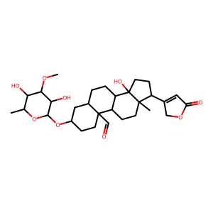 (3S,5S,10R,13R,14S,17R)-3-[(2R,5S)-3,5-dihydroxy-4-methoxy-6-methyloxan-2-yl]oxy-14-hydroxy-13-methyl-17-(5-oxo-2H-furan-3-yl)-1,2,3,4,5,6,7,8,9,11,12,15,16,17-tetradecahydrocyclopenta[a]phenanthrene- structure