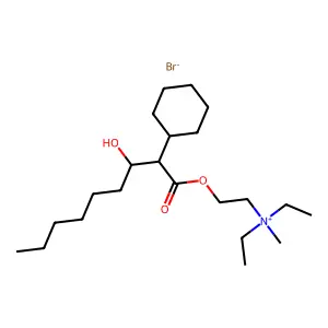 Diethyl(2-hydroxyethyl)methylammonium bromide 2-cyclohexyl-3-hydroxynonanoate structure