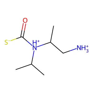 (1-ammoniopropan-2-yl)(propan-2-yl)ammoniumcarbothioate structure