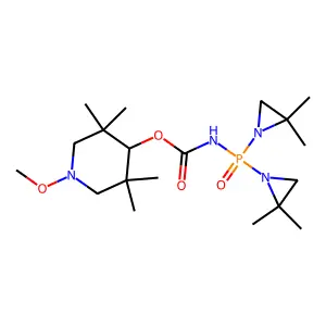 (1-methoxy-3,3,5,5-tetramethylpiperidin-4-yl) N-bis(2,2-dimethylaziridin-1-yl)phosphorylcarbamate structure
