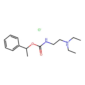 diethyl-[2-(1-phenylethoxycarbonylamino)ethyl]azanium chloride structure