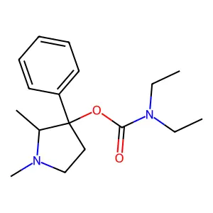 (1,2-dimethyl-3-phenylpyrrolidin-3-yl) N,N-diethylcarbamate structure