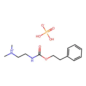 dihydrogen phosphatedimethyl-[2-(2-phenylethoxycarbonylamino)ethyl]azanium structure