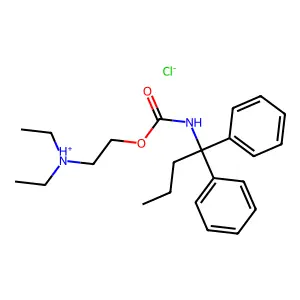 2-(1,1-diphenylbutylcarbamoyloxy)ethyl-diethylazanium chloride structure