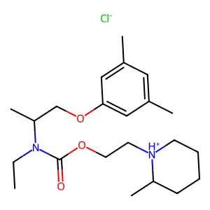 2-(2-methylpiperidin-1-ium-1-yl)ethyl N-[1-(3,5-dimethylphenoxy)propan-2-yl]-N-ethylcarbamate chloride structure