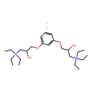 triethyl-[2-hydroxy-3-[3-[2-hydroxy-3-(triethylazaniumyl)propoxy]phenoxy]propyl]azanium diiodide structure