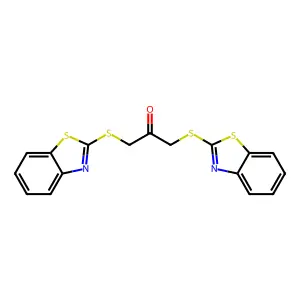 1,3-bis(1,3-benzothiazol-2-ylsulfanyl)propan-2-one structure