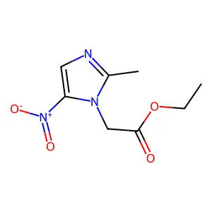 ethyl 2-(2-methyl-5-nitroimidazol-1-yl)acetate structure