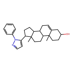 10,13-dimethyl-17-(2-phenylpyrazol-3-yl)-2,3,4,7,8,9,11,12,14,15,16,17-dodecahydro-1H-cyclopenta[a]phenanthren-3-ol structure
