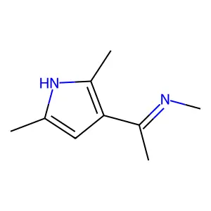1-(2,5-dimethyl-1H-pyrrol-3-yl)-N-methylethanimine structure