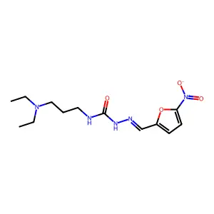 1-[3-(diethylamino)propyl]-3-[(5-nitrofuran-2-yl)methylideneamino]urea structure