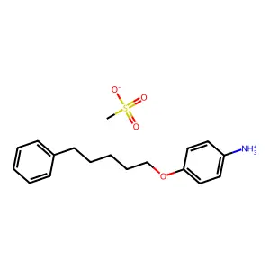 ANILINE, p-(5-PHENYLPENTYLOXY)-, METHANESULFONATE structure
