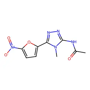 N-[4-methyl-5-(5-nitrofuran-2-yl)-1,2,4-triazol-3-yl]acetamide structure