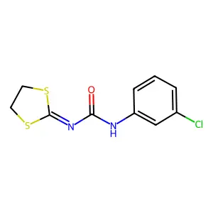 1-(3-chlorophenyl)-3-(1,3-dithiolan-2-ylidene)urea structure