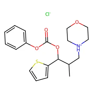 (2-methyl-3-morpholin-4-ium-4-yl-1-thiophen-2-ylpropyl) phenyl carbonate chloride structure