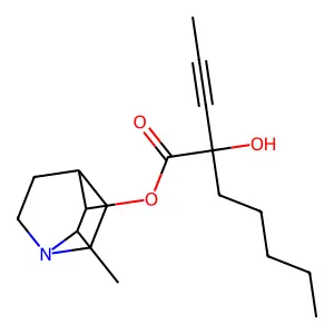 (2-methyl-1-azabicyclo[2.2.2]octan-3-yl) 2-hydroxy-2-prop-1-ynylheptanoate structure