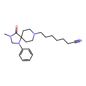 HEPTANONITRILE, 7-(3-METHYL-4-OXO-1-PHENYL-1,3,8-TRIAZASPIRO(4.5)DEC-8-YL)- structure