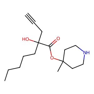(4-methylpiperidin-4-yl) 2-hydroxy-2-prop-2-ynylheptanoate structure