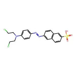 6-[[4-[bis(2-chloroethyl)amino]phenyl]diazenyl]naphthalene-2-sulfonic acid structure