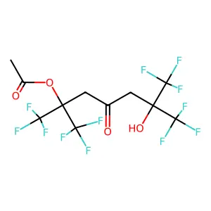 [1,1,1,7,7,7-hexafluoro-6-hydroxy-4-oxo-2,6-bis(trifluoromethyl)heptan-2-yl] acetate structure