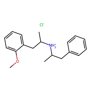 1-(2-methoxyphenyl)propan-2-yl-(1-phenylpropan-2-yl)azanium chloride structure