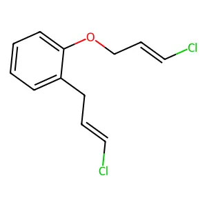 1-(3-chloroprop-2-enoxy)-2-(3-chloroprop-2-enyl)benzene structure