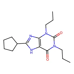 8-cyclopentyl-1,3-dipropyl-2,3,6,7-tetrahydro-1H-purine-2,6-dione structure