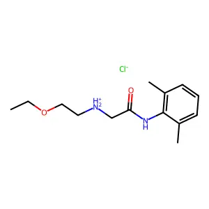 [2-(2,6-dimethylanilino)-2-oxoethyl]-(2-ethoxyethyl)azanium chloride structure