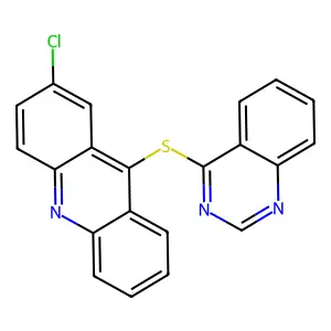 ACRIDINE, 2-CHLORO-9-(4-QUINAZOLINYLTHIO)- structure