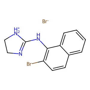 N-(2-bromonaphthalen-1-yl)-4,5-dihydro-1H-imidazol-1-ium-2-amine bromide structure
