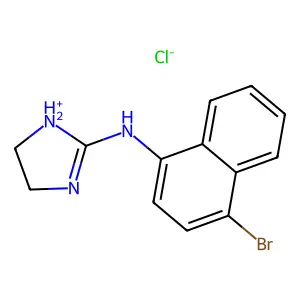 N-(4-bromonaphthalen-1-yl)-4,5-dihydro-1H-imidazol-1-ium-2-amine chloride structure
