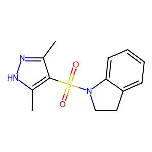 1-[(3,5-dimethyl-1H-pyrazol-4-yl)sulfonyl]-2,3-dihydroindole structure