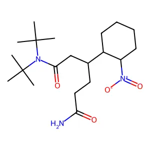 N,N-ditert-butyl-3-(2-nitrocyclohexyl)hexanediamide structure