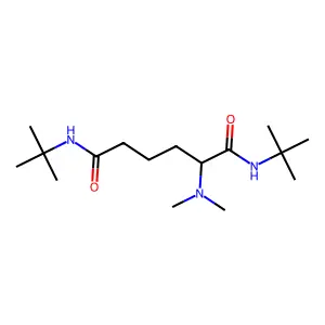 N,N'-ditert-butyl-2-(dimethylamino)hexanediamide structure