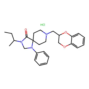 1,3,8-Triazaspiro(4.5)decan-4-one, 8-(1,4-benzodioxan-2-ylmethyl)-3-sec-butyl-1-phenyl-, hydrochloride structure