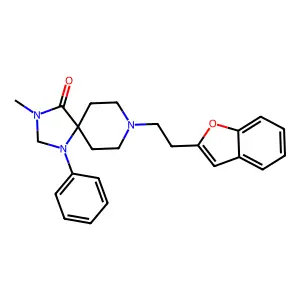 1,3,8-Triazaspiro(4.5)decan-4-one, 8-(2-(2-benzofuranyl)ethyl)-3-methyl-1-phenyl- structure