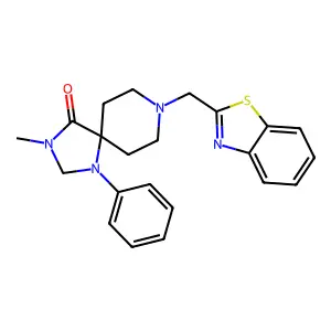 1,3,8-Triazaspiro(4.5)decan-4-one, 8-(2-benzothiazolylmethyl)-3-methyl-1-phenyl- structure