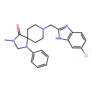 1,3,8-Triazaspiro(4.5)decan-4-one, 8-((5-chloro-2-benzimidazolyl)methyl)-3-methyl-1-phenyl- structure