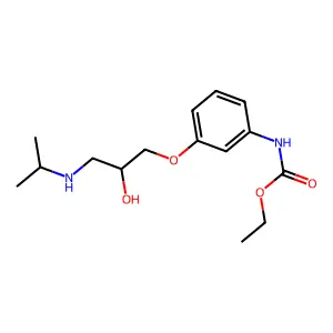 ethyl N-[3-[2-hydroxy-3-(propan-2-ylamino)propoxy]phenyl]carbamate structure