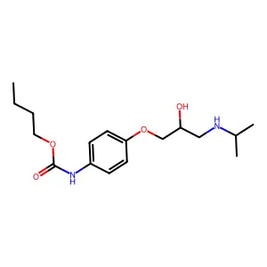 butyl N-[4-[2-hydroxy-3-(propan-2-ylamino)propoxy]phenyl]carbamate structure