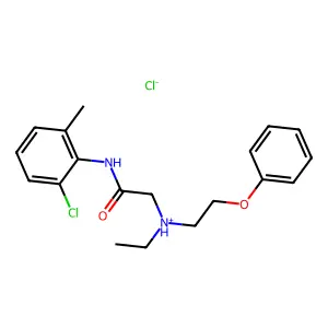 [2-(2-chloro-6-methylanilino)-2-oxoethyl]-ethyl-(2-phenoxyethyl)azanium chloride structure