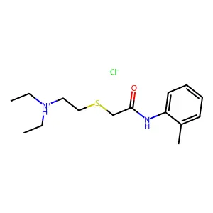 diethyl-[2-[2-(2-methylanilino)-2-oxoethyl]sulfanylethyl]azanium chloride structure
