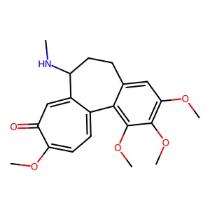 1,2,3,10-tetramethoxy-7-(methylamino)-6,7-dihydro-5H-benzo[a]heptalen-9-one structure