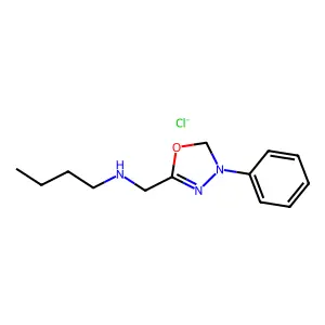 N-[(3-phenyl-2H-1,3,4-oxadiazol-5-yl)methyl]butan-1-amine chloride structure