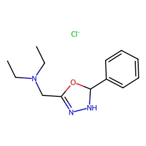 N-ethyl-N-[(2-phenyl-2,3-dihydro-1,3,4-oxadiazol-5-yl)methyl]ethanamine chloride structure