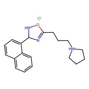 delta(sup 4)-1,2,4-Oxadiazoline, 3-(1-naphthyl)-5-(3-(1-pyrrolidinyl)propyl)-, hydrochloride structure