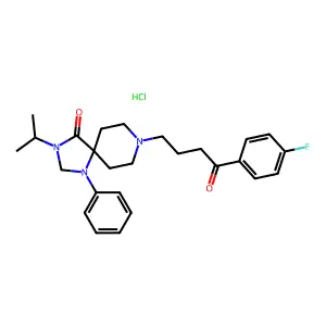 1,3,8-Triazaspiro(4.5)decan-4-one, 8-(3-(p-fluorobenzoyl)propyl)-3-isopropyl-1-phenyl-, hydrochloride structure