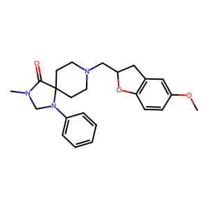 1,3,8-Triazaspiro(4.5)decan-4-one, 8-(5-methoxy-2,3-dihydro-2-benzofuranylmethyl)-3-methyl-1-phenyl- structure