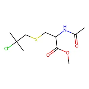 methyl 2-acetamido-3-(2-chloro-2-methylpropyl)sulfanylpropanoate structure